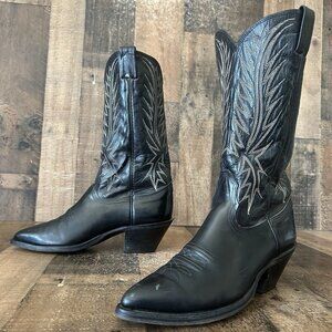 Nocona Vintage Classic Black Western Cowboy Boots Mens 8 D
